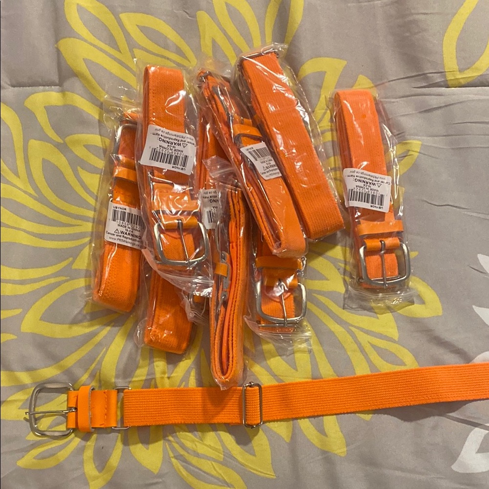 Bright Orange Adjustable Belts